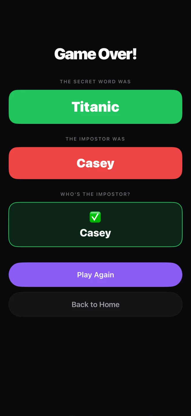 Impostor: Secret Word Game — Voteu el mentider