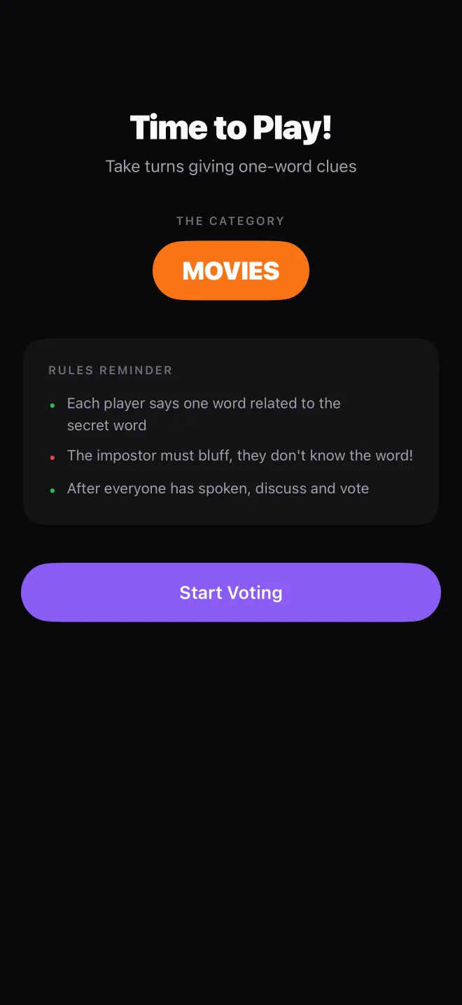 Impostor: Secret Word Game — Doneu pistes d'una paraula