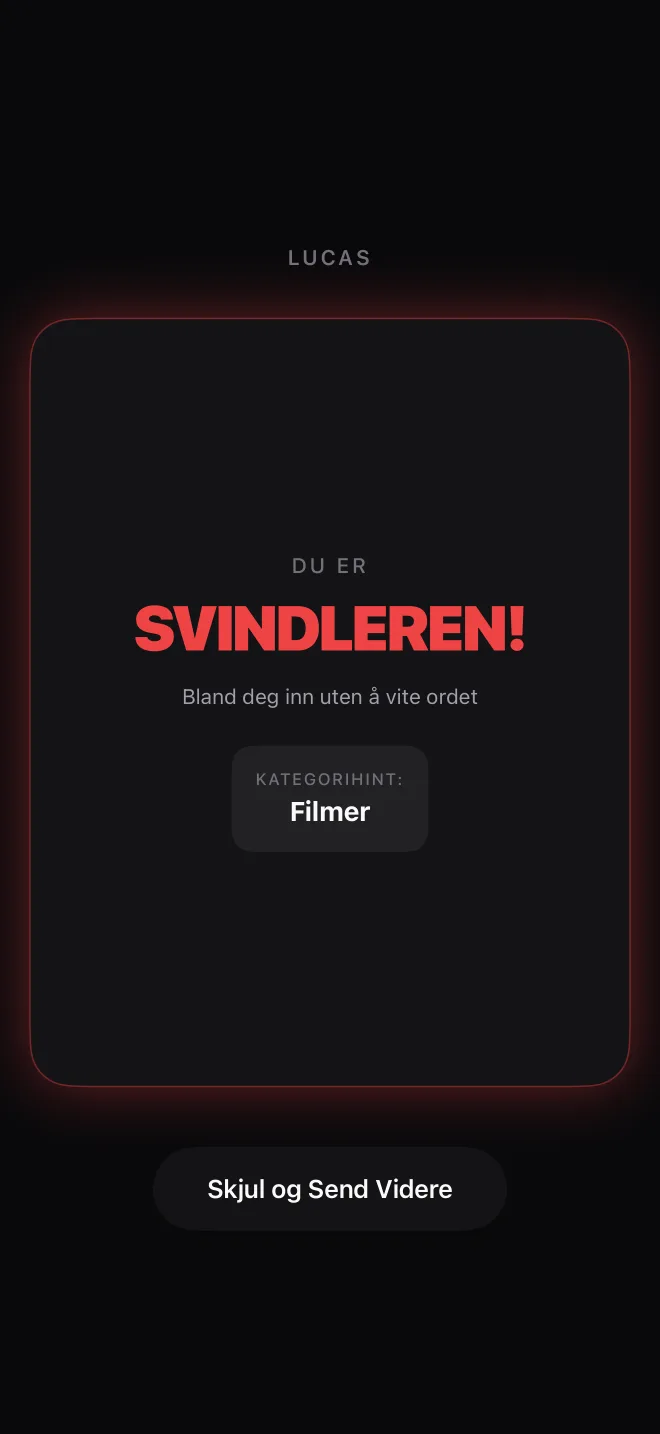 Impostor: Secret Word Game — Det impostoren ser